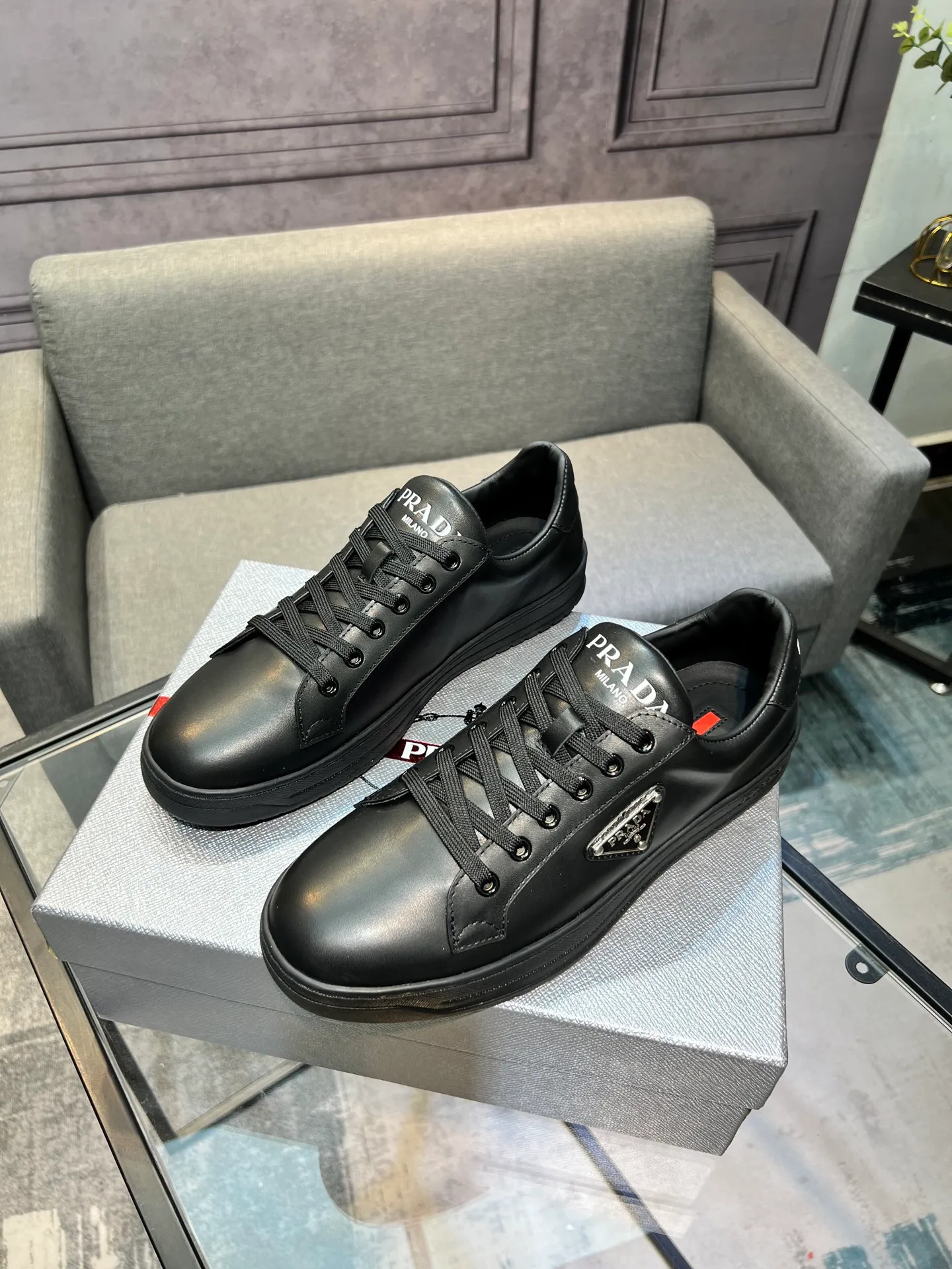 Men's shoes 💰540 [PRADA] Men's shoes are popular in the counter, official website synchronization, 1 high-quality shipment ✔️ Original frosted cowhide + cowhide lining, 1🆚1 replica, original sole, 38-45 (45 customized, non-refundable)